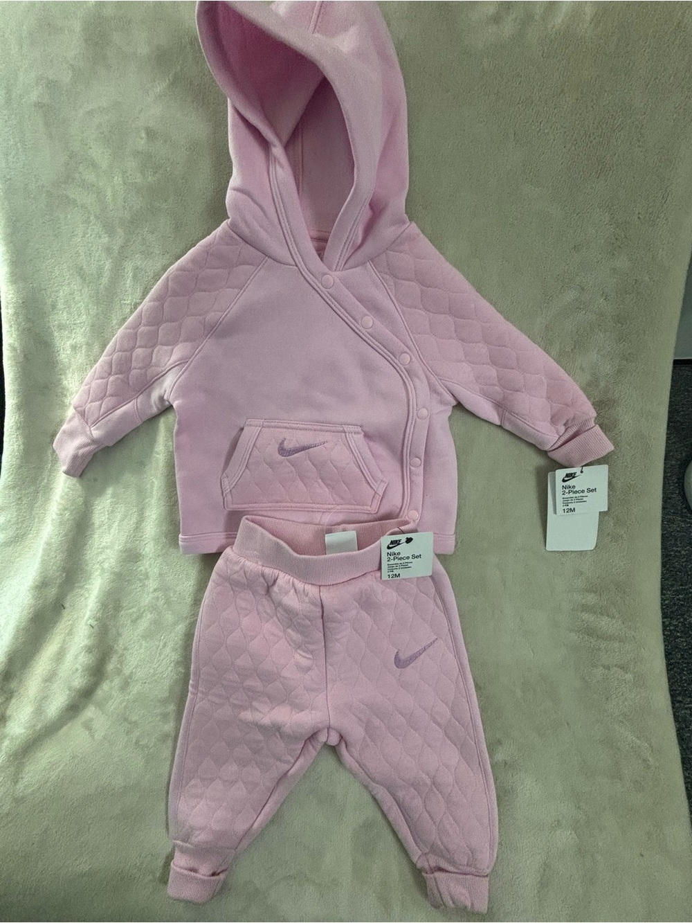 Nike Baby Girls Pink Quilted Jacket Set12 months